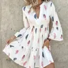 Casual jurken veren print bellouw ruches jurk dames y2k punk elegante vakantie losse zomer gothic maxi werk goth vestidos