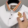 Summer cotton men's short sleeve T-shirt new lapel embroidered shirt foreign trade loose casual Joker shirt men