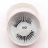 1 Pair/box 3D Natural thick long Faux Silk Protein Transparent stem Pure Handmade Full strip eyelash with Pink Gift Box