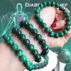 Странды Chrysocolla Malachite браслет женщины мужчины натуральные каменные бусины браслет круглое диабет