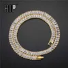 Strängar Hip Hop Iced ut betalda Rhinestones Baguette Cuban Prong Chain Rapper Halsband CZ Bling Armband Mens Jewelry 240424