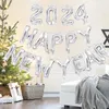 Decorazione per feste 1Set Happy Year 2024 Letter Aluminium Film Balloons Set Home Supplies Aluminium