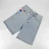 Mäns shorts söta tecknade mönstrade gata denim shorts lämplig för män och kvinnor i harajuku stil hip-hop lossa shorts retro rak basket shortsl2404