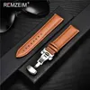 Watch Bands Leisure business leather strap 18mm 20mm 22mm 24mm stainless steel butterfly buckle watch accessory wristband 240424