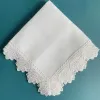 Almohadillas de 6 piezas de hemstitch servilleta de cóctel para la fiesta de la boda de la boda servilleta servilleta del algodón servilleta de algodón