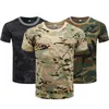 T-shirt tattici Summer Mens Essiccatura rapida Battaglia T-shirt Deserto militare Deserto camuffato tattico a maniche corta Guy duro a caccia all'aperto Top 6xl 240426