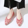 Casual Shoes 2024 Fashion Slip on Mesh Loafers Breattable Stretch Ballet Lägenheter Kvinnor Soft Bottom Point Toe Boat