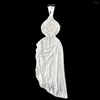 Sukienki zwyczajne wakacje biała sukienka na szyję 3D kwiat kantar