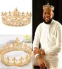 Baroque Vintage Royal King Crown for Men Full Round Sliver Big Gold Tiaras and Crowns Prom Party Costume Accessoires de cheveux 2202173253357