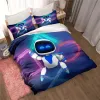 Oreiller astro bot mignon de lit de dessin animé ensemble de couette ensemble simple lit double lit king size set enfants adultes chambre couvre-couverture couvercle tai-oreiller