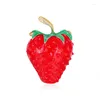 Brooches Red Color Strawberry For Women Fruit Accessories Hat Bag Jewelry Wedding Pins Gift