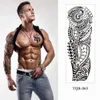 Tatuaż przenieś duży tatuaż ramion dla mężczyzn Wodoodporny tymczasowy tatuaż naklejek rękawowy rybka czaszka sztuczna tatuaż dla kobiet 240426