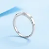 Cluster Rings HTOTOH 0.3 Ct D Princess 18K White Gold Plated 925 Silver Moissanite Ring Grilfriend Woman Gift Love Token Girl Gif