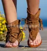 GAOKE 2021 Nuovo arrivo Women Women Bohemian Sandals Sandals Flat Nappel Scarpe Summer Casual RD914985 J240426