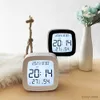 Desk Table Clocks Led Alarm Clock With Backlight Battery Operated LCD Display Temperature Humidity Monitor For Home Use Office School Home Decor