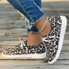 Sapatos casuais Moda Manomotores de leopardo 2024 Spring Women Sport Flats Sneakers Brand Lace Up andando correndo zapatos feminino