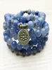 SN1165 Högkvalitativ design Womens Mala Beads Armband Trendy Yogi Halsband Lotus Blue Aventurine Quartz Armband 2652615