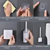 Brushes Silicone TPR Toilet Brush Toilet Bowl Brush with Holder Set Wall Hanging Toilet Brush Flexible Soft Cleaning Bristles for Floor
