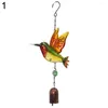 Decorative Figurines Iron Wind Chime Painted Diamond Glass Butterfly Dragonfly Metal Pendant
