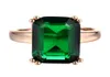 Big Green Crystal Pinger Rings для женщин с ювелирными украшениями для женщин свадьба и обручальные аксессуары розовое золото, покрытое R7004469862