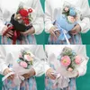 装飾的な花かぎ針編みの自家製の花の花束パッケージバッグローズヒマワリラベンダーギフト