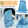 16 PCS Bulk Microfiber MOP Head Replacement Set - Blue Looped End Wet Mop Head Refillings For Home and Commercial Floor Cleaning - Industrial Grad 18 Oz Tube Mop Heads