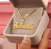 Box Gold Chain Gioielli personalizzati Nome personalizzato Pendant Necklace Made Cursivo Flaped Charker Women Men Bijoux BFF Gift9107715081036