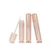 Garrafas de armazenamento Tubo de lipglel vazio transparente rosa quadrado quadrado garrafa de cosméticos recarregável 5ml Lipstick Lipstick Lipstick Glaze