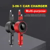 Chargers 3 en 1 Car Chargeur USB Câble de voiture rétractable Chargeur USB Type C Car Chargeur rapide Micro USB pour iPhone Android Phone