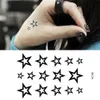 VRA2 Tattoo Transfer corporal Art Finger Ferm Brans Autoriments étanches Henné Tatouages temporaires pour hommes Femmes Crectes Stars Water Transfer Flash Tattoo 240427