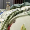 Style américain de luxe 1400tc Satin Egyptien Coton Floral Bird Printing Liberter Soft Dowvet Cover Lit Sheet Pillowscases 240422