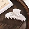 Clamps YHJ Rhinestone Letter Hair Claws Grab Clips New Design Shark Crabs Hair Claw Clip Valentines Day Hair Accessories for Women Y240425