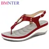 Dress Shoes Wedge Sandalen 2024 Zomerstrand vaste kleuren slippers voor clip teen damesgespliem lage hak