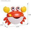 Sand Play Water Fun Bubble Crab Bathtub Toy Automatic Manufacturer Baby Bath Childrens with Music Machine Q240426