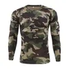 T-shirts tactiques Nouveaux t-shirts de printemps à manches longues T-shirt camouflage tactique à manches longues Camouflage de camasa Mascule de chasse rapide 240426