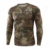 Tactical T-shirts Long sleeved camouflage T-shirt mens fashion T-shirt military T-shirt mens clothing camouflage top outdoor Camisetas mens 240426
