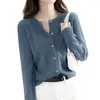 Women's Knits Women Sweater Stylish Crew Neck Cardigan Soft Knitted For Daily Comfort Fashionable Long Sleeve Design High