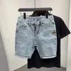 Летние мужские красивые мытье джинсовые шорты уличной одежды над коленом прямой капри для джинсовых шорт для мужчин модного спорта 240415