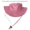 베레모 여성을위한 귀여운 핑크 활 스트랩 버킷 모자 2024 여름 야외 캠핑 선 스크린 빠른 건조 통기성 낚시 모자