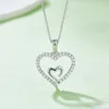 Hangers vinregem 3ex vvs1 d kleur 0.32ct real moissaniet diamant moussle simple hart hanger ketting 925 sterling zilveren sieraden