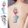 Transfert de tatouage 2pcs étanche à tatouage temporaire étagère à la queue de poisson fleur dragon faux tatou flash tatoo bras arrière cuisses tato pour femmes 240426
