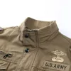 Hunting Jackets Spring Autumn Men's Cargo Jacket Flight Coat Washed Cotton Military Pilot Green Outerwear Male