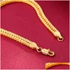 Kostki szerokie 6 mm kubańskie łańcuch łącza złota kolor kostki grube kostka dla kobiet mężczyzn Wodoodporna biżuteria dostarczana OTRNQ