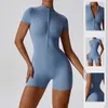 Actieve shirts aiithuug ritsjoga jumpsuits gym shorts workout bodycon sportpakken tennis short fitness bodysuits pilates passen compress