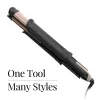 Prostownicze Curling Iron/Hair Mostener Multistyler, 2 narzędzia w 1, Ultimate Space Saver. Czarne złoto. Żelazo do włosów