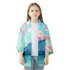 Roupas étnicas 2024 Homens de verão LONCE JAPONESION Estilo 3/4 Manga Kimono Cardigan Haori Haori Harajuku Streetwear Shirts