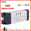 Control ZigBee 2ch Smart Switch Relé Módulo USB 5V AC DC 732V 85250V RF433 Timer do receptor Alexa Google