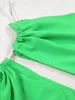 Abiti casual 2024 Fashion One Spalla Verde Verde Donne Donne Grow Out BodyCon Summer Sight Slip Wedding Party Vestidos Mujer