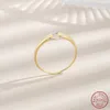 100% S925 Sterling Silver Ring Gold Color Simple Personality Fashion Niche Design Sense vrouw 240424