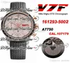 V7F 1685715002 ETA A7750 Automatische Chronographen MENS Watch Two -Tone Roségold -Weiß -Zifferblatt Schwarzer Gummi -Gurt